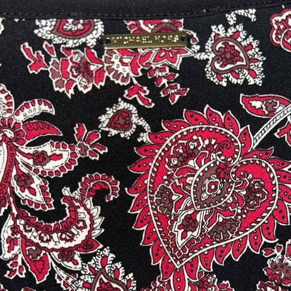 Sz L ⭐️NWT Michael Kors Paisley Matte - Jersey Flounce Dress - Picture 11 of 11